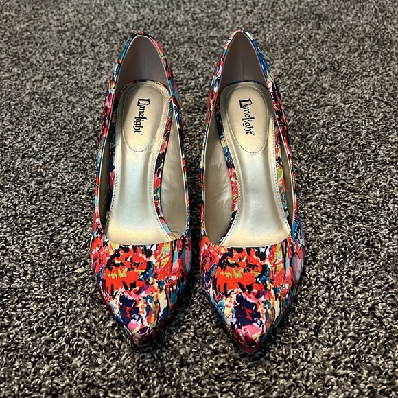 Multicolored satin heels size 9 1/2 - Picture 2 of 5